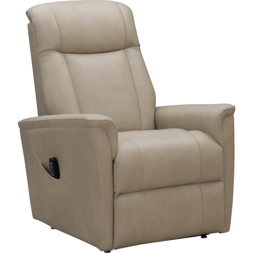 Kayson Power Lift Recliner with Power Headrest, Lumbar & Heat in Stone Off-White Top-Grain Leather